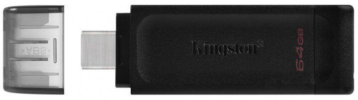 Флешка Kingston USB3.2 64GB Type-C Kingston DataTraveler 70 Black (DT70/64GB)