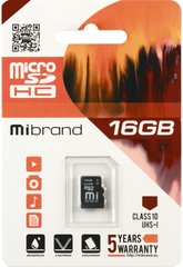 Карта пам'яті Mibrand microSDHC (UHS-1) 16Gb class 10 (MICDHU1/16GB)