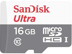 Карта памяти SanDisk MicroSDHC 16 GB Class 10 UHS-1 + no adapter