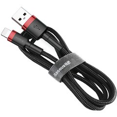Кабель Baseus cafule Cable USB For lightning 2.4A 0.5M Red+Black (CALKLF-A19)