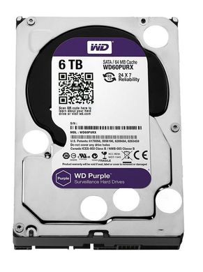 Внутрішній жорсткий диск Western Digital Purple 6TB 64MB 5400rpm WD60PURX 3.5 SATA III (WD60PURX)
