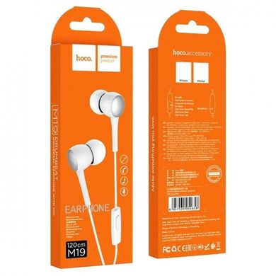Навушники HOCO M19 Drumbeat universal earphone with mic White