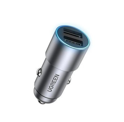 Автомобільний зарядний пристрій UGREEN CD130 Dual USB Car Charger 24W 2.4A Gray (50592)