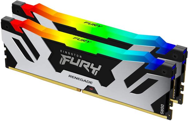 Оперативна пам'ять Kingston FURY Renegade Silver RGB DDR5- 6400 64GB (2x32GB) CL32-39-39 1.4V XMP (KF564C32RSAK2-64)