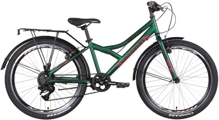 Велосипед 24" Discovery Flint 2022 (темно-зелений з червоним (м)) (OPS-DIS-24-284)