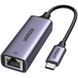 Перехідник UGREEN USB 3.1 Type-C --> Ethernet RJ45 1000 Mb CM199 Косм. Сірий