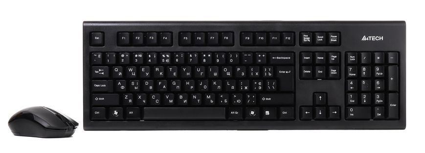Комплект (клавіатура, мишка) безпровідний A4Tech 3000N Black
