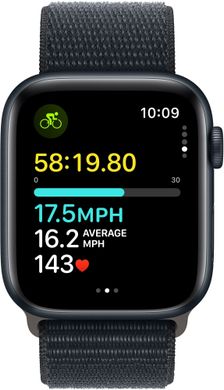 Apple Watch SE 2 2023 44mm (GPS) Midnight Aluminum Case with Midnight Sport Loop (MREA3)