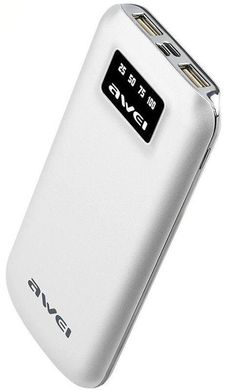 Універсальна мобільна батарея Awei P50K 10000mAh Power Bank White