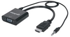 Адаптер-перехідник Intracom Manhattan HDMI M - VGA F (з аудіо інтерфейсом) (151559)