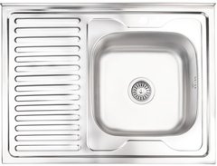 Кухонна мийка Lidz 6080-R Satin 0,8 мм (LIDZ6080RSAT8)