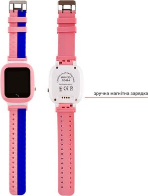 Детский смарт часы AmiGo GO004 Splashproof Camera + LED Pink