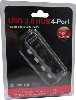 USB-Хаб Lapara 4 порта USB 3.0 Black (LA-USB305) (46805)
