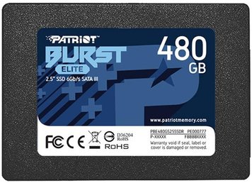 SSD-накопитель 480GB Patriot Burst Elite 2.5" SATAIII TLC (PBE480GS25SSDR)