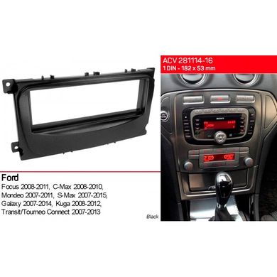 Перехідна рамка ACV 281114-16 Ford Mondeo/Focus/C-Max/S-Max/Galaxy(black)