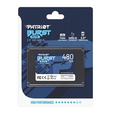 SSD-накопичувач 480GB Patriot Burst Elite 2.5" SATAIII TLC (PBE480GS25SSDR)