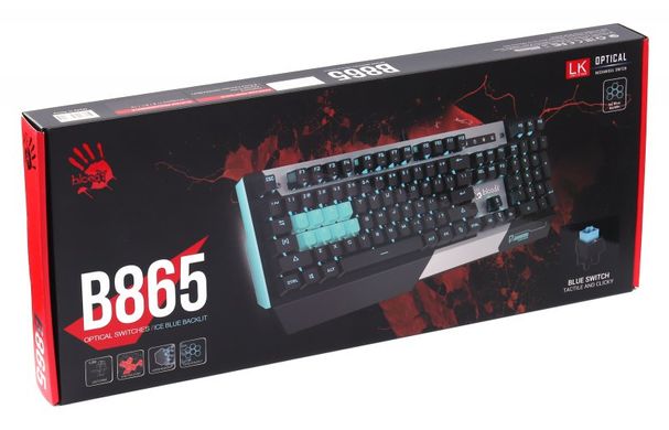 Клавиатура A4Tech Bloody B865 LIGHT STRIKE (Gun Grey) LK Red