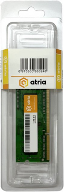 Оперативна пам'ять Atria 8 GB SO-DIMM DDR3 1600 MHz (UAT31600CL11SLK1/8)