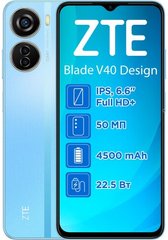Смартфон ZTE V40 Design 6/128GB Blue