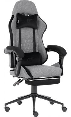 Комп'ютерне крісло для геймера GT Racer X-2324 Fabric Gray/Black Suede