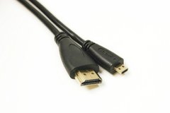 Видео кабель PowerPlant HDMI - micro HDMI, 2м, позолочені конектори, 1.4V