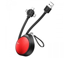 Кабель Baseus Waterdrop 3 in 1(MicroUSB+Lightning+Type-C) scaling Cable 1.5A 1.5M Red (CAMLT-EP09)