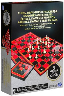 Набор из трех настольных игр Spin Master Шахматы, шашки и крестики-нолики (SM98377/6033146)