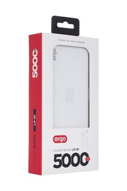 Универсальная мобильная батарея Ergo LP-91 5000 mAh White