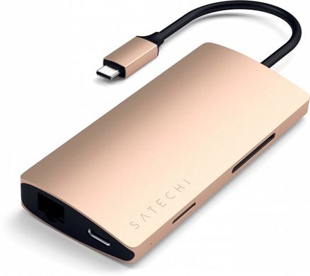 USB-хаб Satechi Type-C Multi-Port Adapter 4K with Ethernet V2 Gold (ST-TCMA2G)