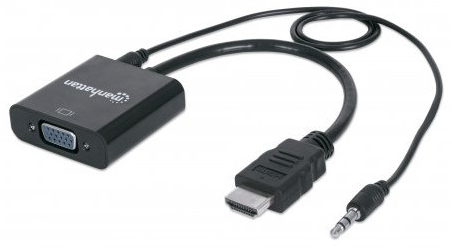 Адаптер-перехідник Intracom Manhattan HDMI M - VGA F (з аудіо інтерфейсом) RTL (151450)
