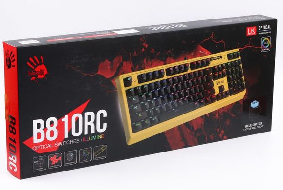 Клавіатура A4Tech  B810RC Bloody (Punk Yellow)