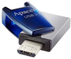 Флешка Apacer USB 3.1 AH179 microUSB OTG 16Gb blue