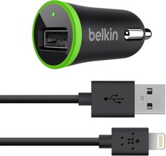 Автомобільний зарядний пристрій Belkin Car Charger with Lightning to USB Cable (10 watt / 2.4 Amp) Black