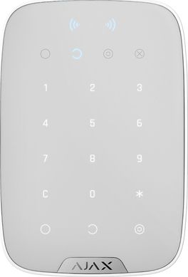 Бездротова сенсорна клавіатура Ajax KeyPad Plus White (000023070)