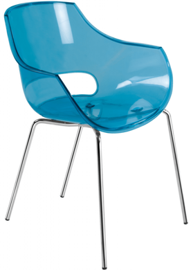 Кресло Papatya Opal прозрачно-синее