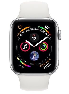 Смарт-часы Apple Watch Series 4 GPS, 40mm Silver Aluminium Case with White Sport Band (MU642UA / A)