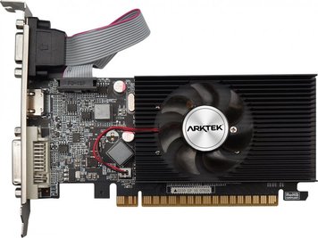 Видеокарта Arktek PCI-Ex GeForce G210 LP 1GB DDR3 (64bit) (589/1000) (DVI, VGA, HDMI) (AKN210D3S1GL1)