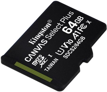 Карта памяти Kingston MicroSDHC 64GB UHS-I Class 10 Kingston Canvas Select Plus R100MB/s (SDCS2/64GBSP)