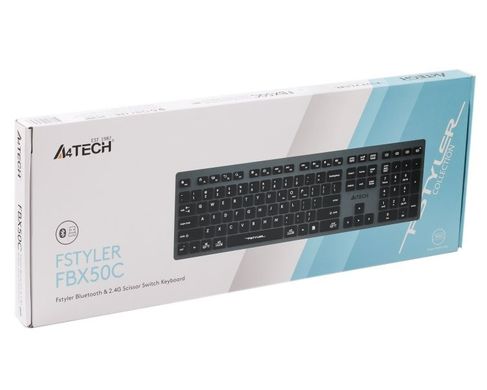 Клавіатура A4-Tech Fstyler FBX50C бездротовa Grey