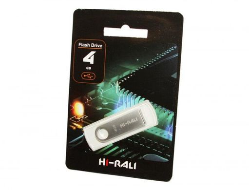 Флешка Hi-Rali USB 4GB Shuttle Series Silver (HI-4GBSHSL)