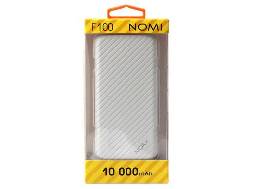Універсальна мобільна батарея Nomi F100 10000 mAh White