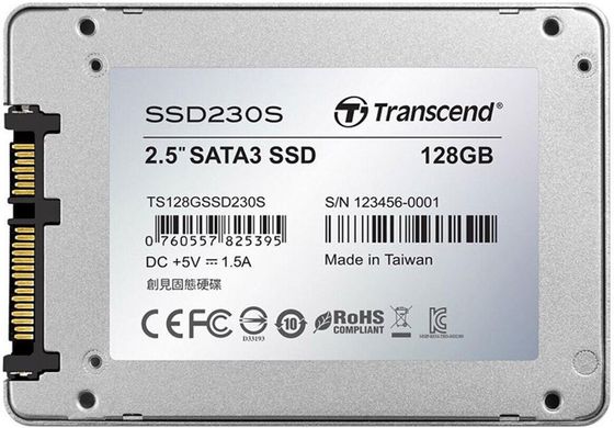Накопичувач Transcend SSD230S Premium 128GB 2.5" SATA III 3D V-NAND TLC (TS128GSSD230S)