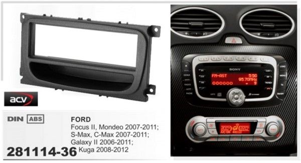 Перехідна рамка ACV 281114-36 Ford Mondeo/Focus/C-MAX/S-MAX/Galaxy (black)