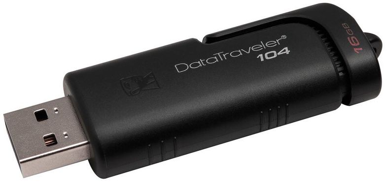 Флешка USB 16GB Kingston DataTraveler 104 Black (DT104/16GB)