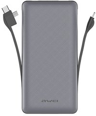 Универсальная мобильная батарея Awei P62K Power Bank with cable 20000mAh Li-Polimer Grey
