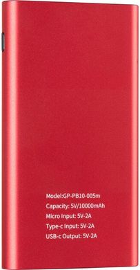 Універсальна мобільна батарея Gelius Pro CoolMini GP-PB10-005m 10000mAh 2.1A Red