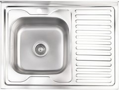 Кухонна мийка Lidz 6080-L Satin 0,8 мм (LIDZ6080LSAT8)