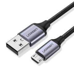Кабель UGREEN US290 USB-A 2.0 - MicroUSB Aluminum Braid, 1.5 m Black 60147