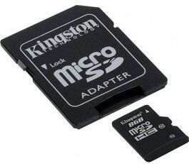 Карта памяти microSDHC 8Gb Kingston (Class 10) + Adapter SD