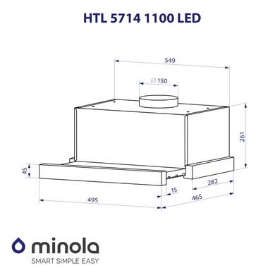 Витяжка Minola HTL 5714 WH 1100 LED